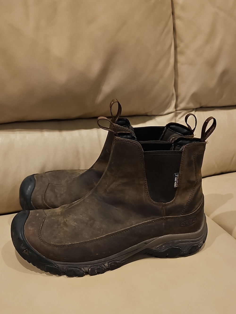 Keen Mens Brown Leather Chukka Pull-On Boots